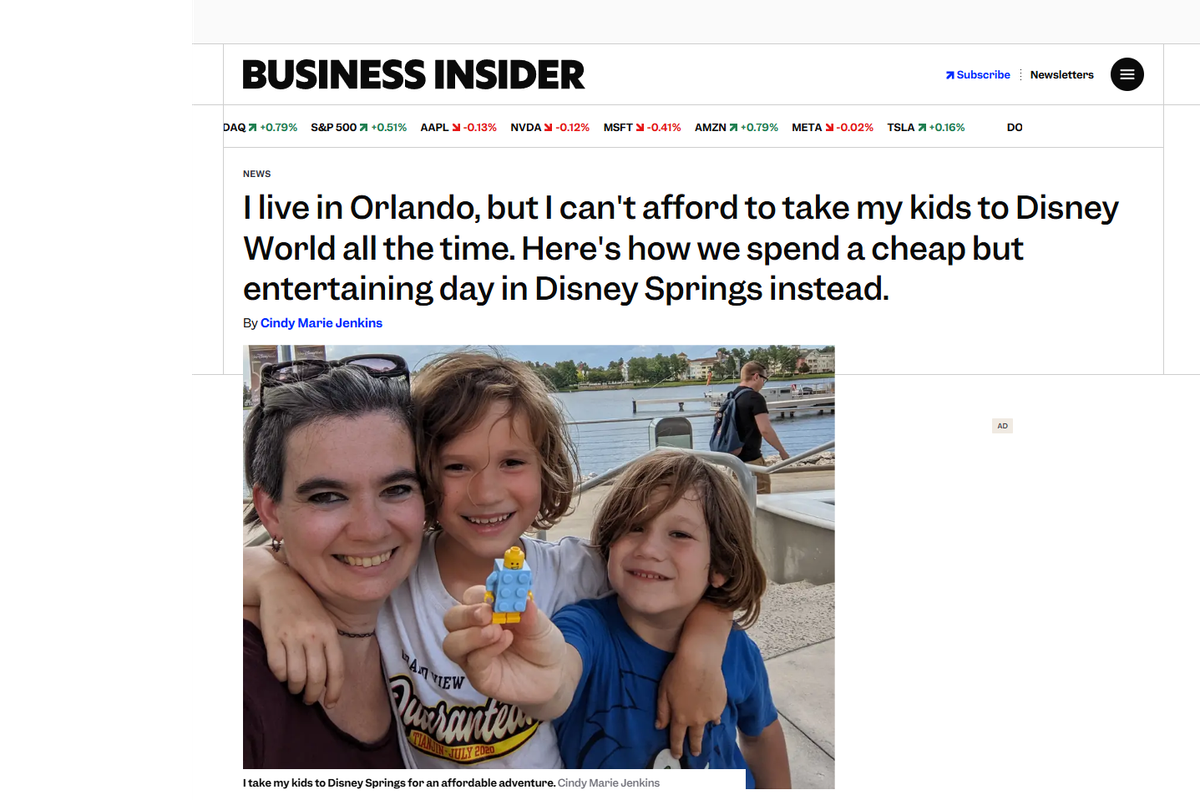 I live in Orlando, but I can't afford to take my kids to Disney World all the time. Here's how we spend a cheap but entertaining day in Disney Springs instead.